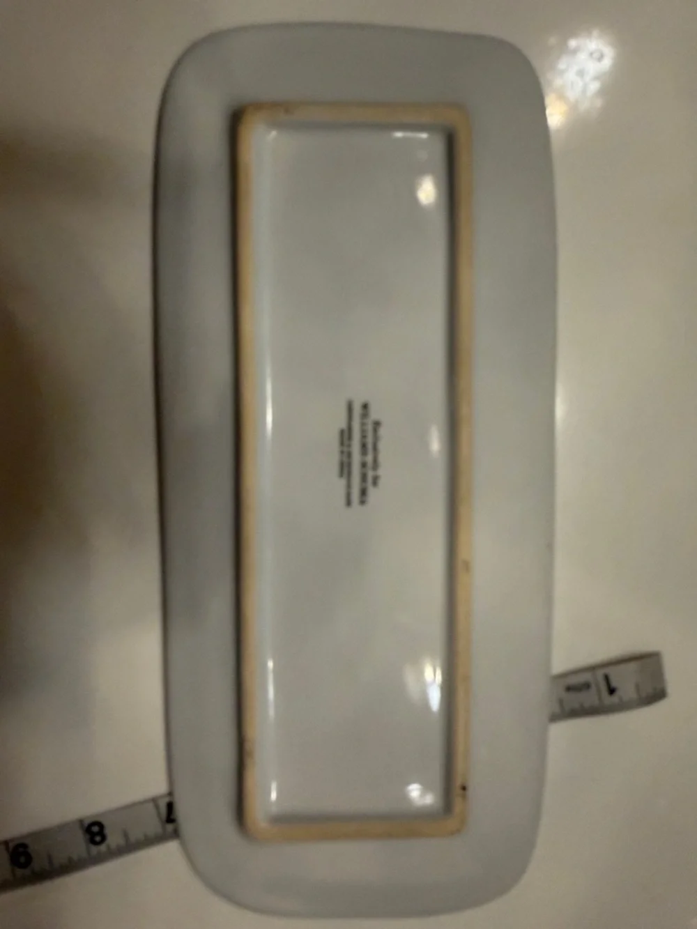 Williams Sonoma White Ceramic Serving Platter with Red Heart Accent
